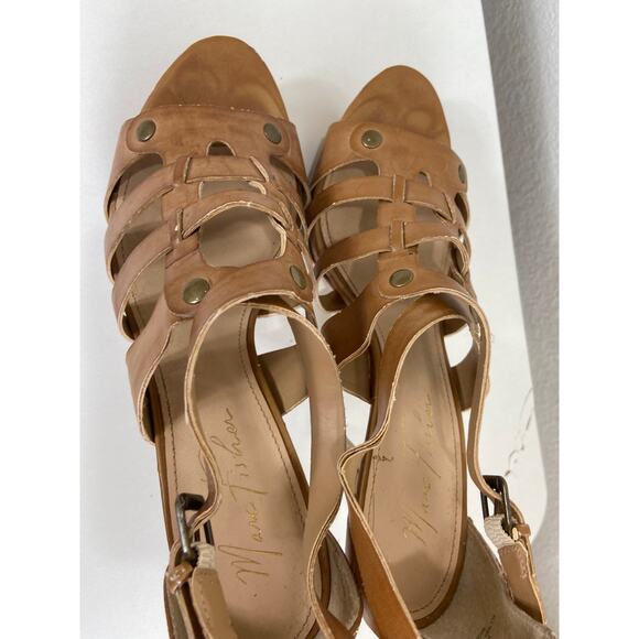 Women's Marc Fisher Cork Greek Pumps Club Summer Heels 8M - Picture 8 of 13